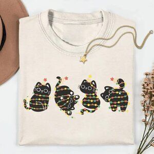 Cute Christmas Cat Shirt, Cat Lover Shirt, Christmas Gift For Cat Lover